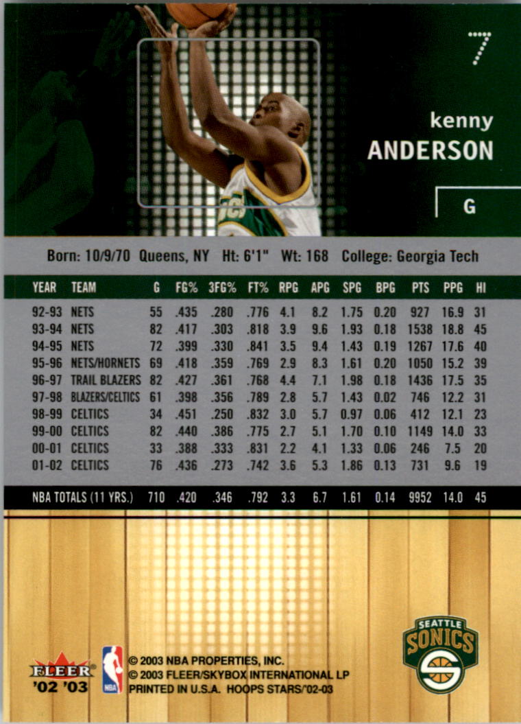 2002-03 NBA Hoops Stars - #142 David Robinson