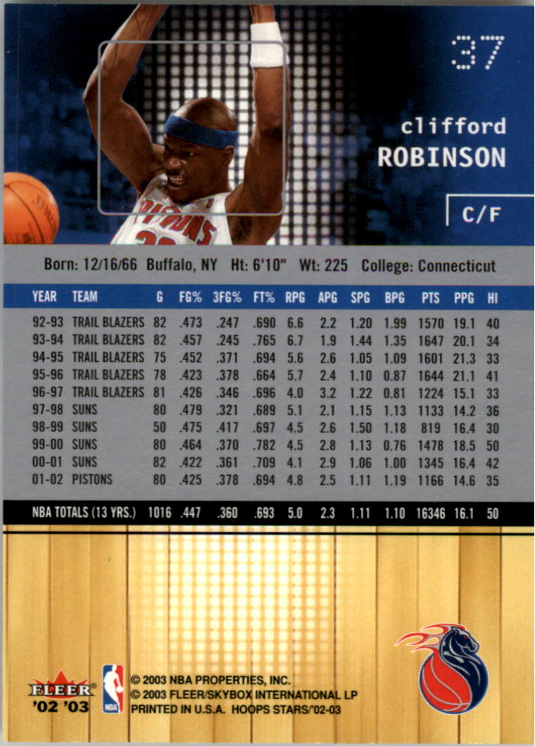 2002-03 NBA Hoops Stars - #142 David Robinson