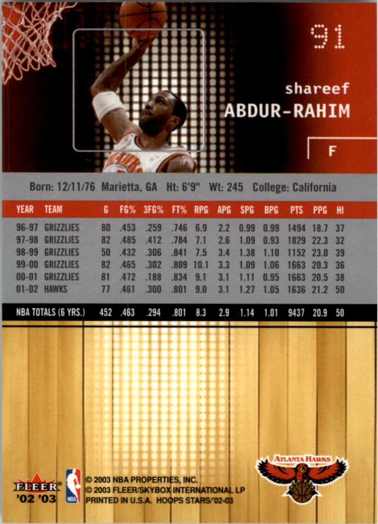 2002-03 NBA Hoops Stars - #142 David Robinson