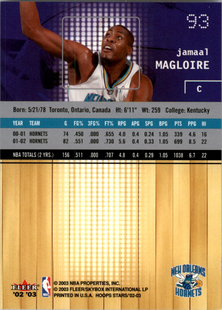 2002-03 Hoops Stars #93 Jamaal Magloire back image