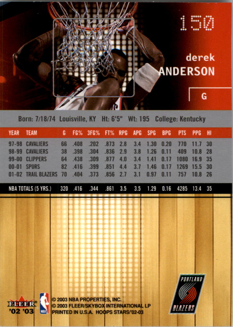 2002-03 NBA Hoops Stars - #142 David Robinson