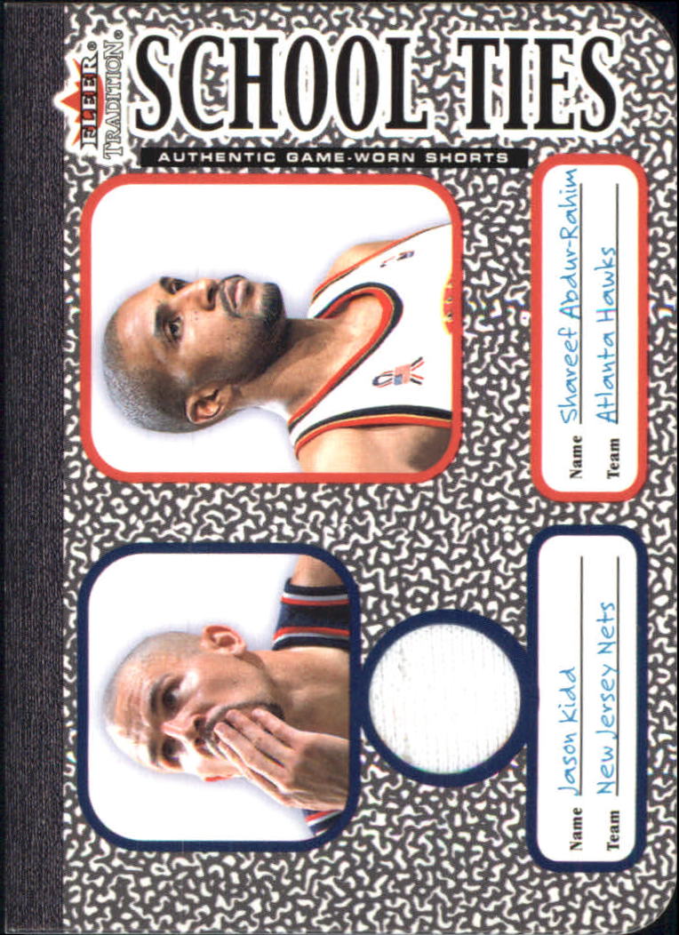 2002-03 Fleer Tradition School Ties Game-Used Singles #ST5B Jason Kidd/Shareef Abdul-Rahim JSY