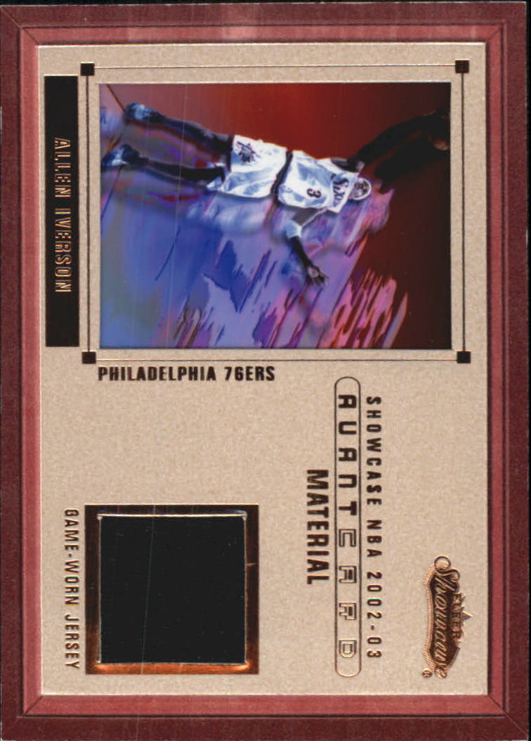 2002-03 Fleer Showcase Avant Card Materials #ACM2 Allen Iverson 