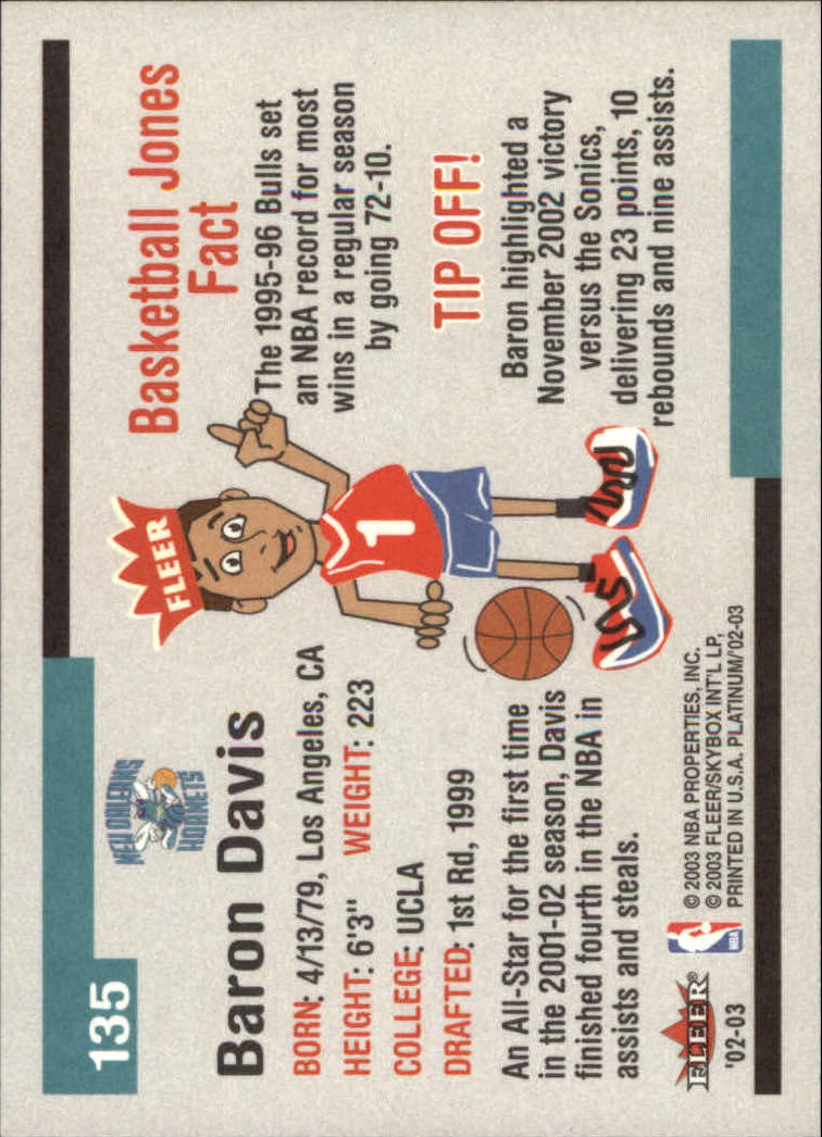 2002-03 Fleer Platinum Finish #135 Baron Davis