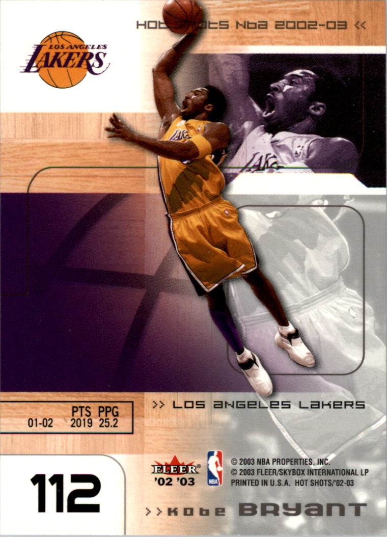 2002-03 Fleer Hot Shots #112 Derek Fisher/Kobe Bryant back image