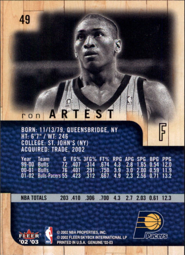 B1546- 2002-03 Fleer Genuine Bk Card #s 1-100 -You Pick- 15+ FREE US SHIP - Picture 45 of 97