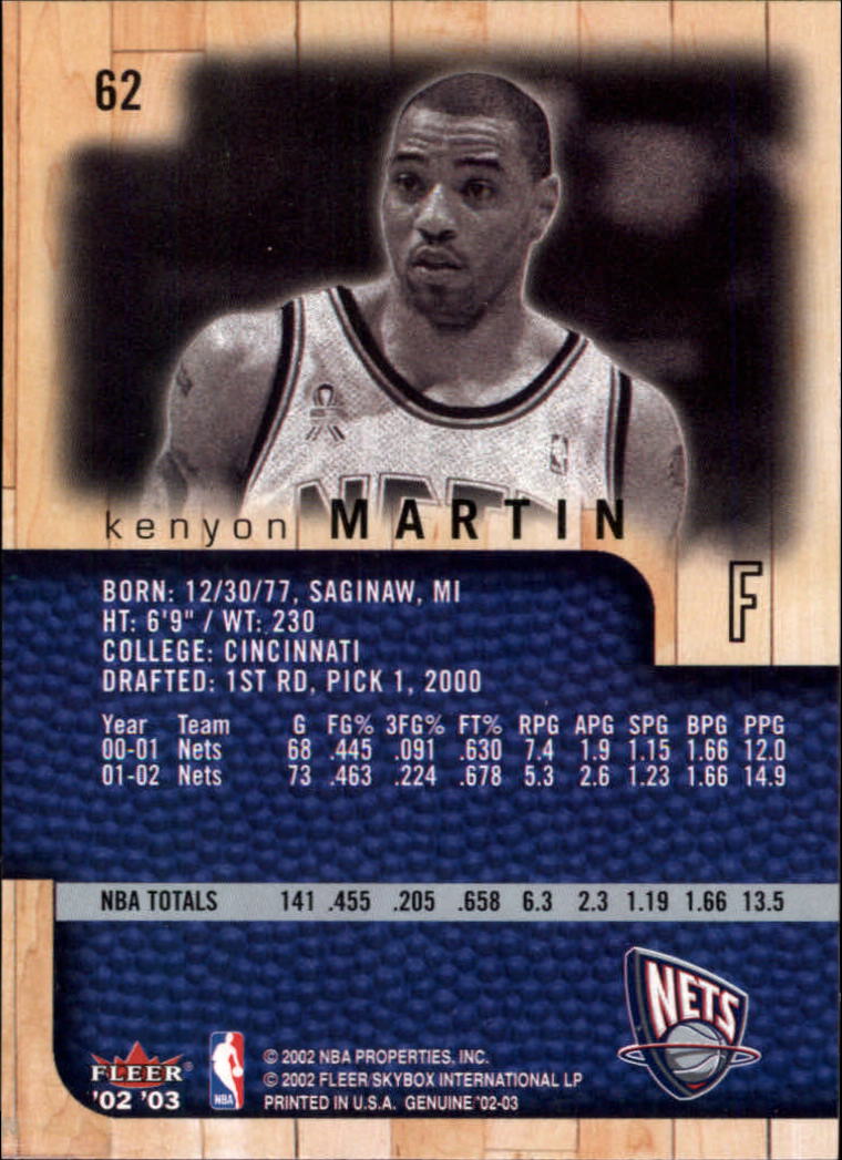 B1546- 2002-03 Fleer Genuine Bk Card #s 1-100 -You Pick- 15+ FREE US SHIP - Picture 53 of 97