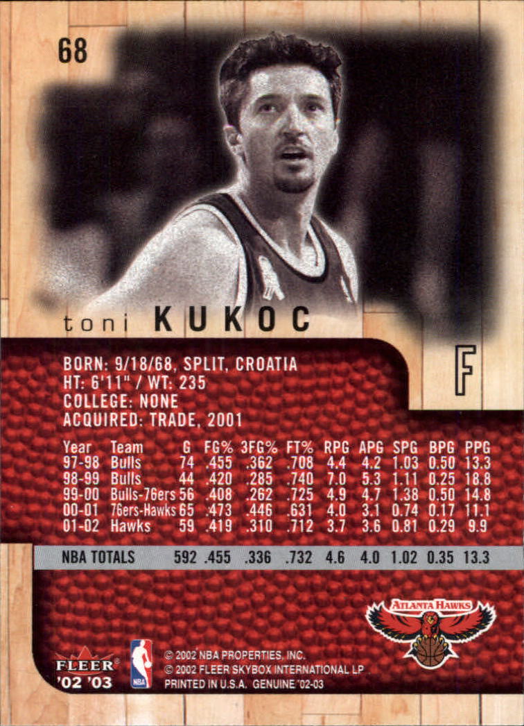B1546- 2002-03 Fleer Genuine Bk Card #s 1-100 -You Pick- 15+ FREE US SHIP - Picture 57 of 97