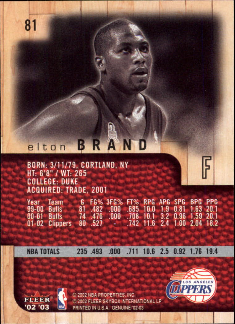 B1546- 2002-03 Fleer Genuine Bk Card #s 1-100 -You Pick- 15+ FREE US SHIP - Picture 77 of 97