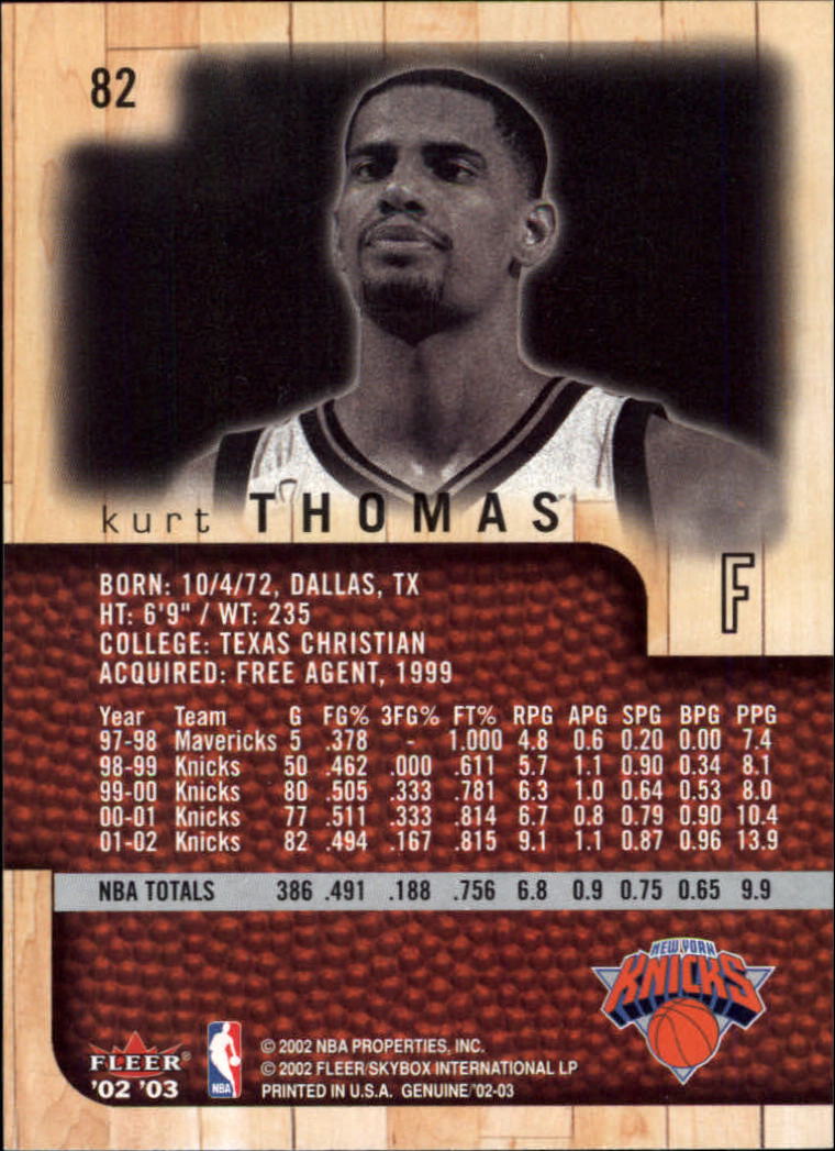 B1546- 2002-03 Fleer Genuine Bk Card #s 1-100 -You Pick- 15+ FREE US SHIP - Picture 79 of 97