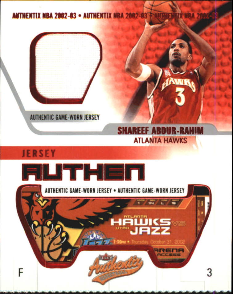 2002-03 Fleer Authentix Jersey Authentix #1 Shareef Abdur-Rahim