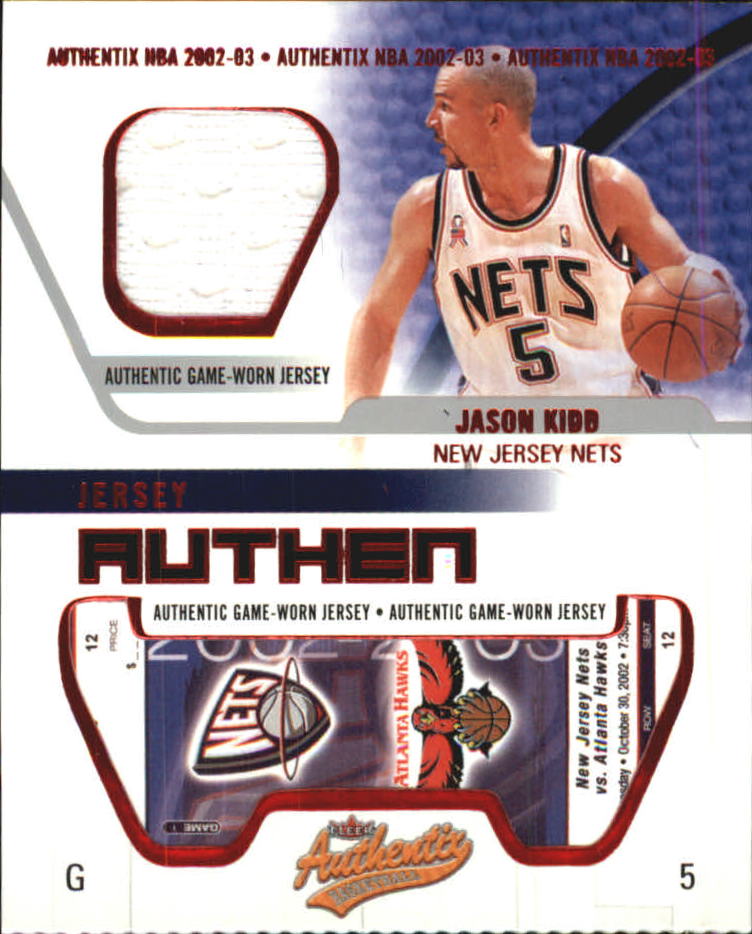 2002-03 Fleer Authentix Jersey Authentix #14 Jason Kidd