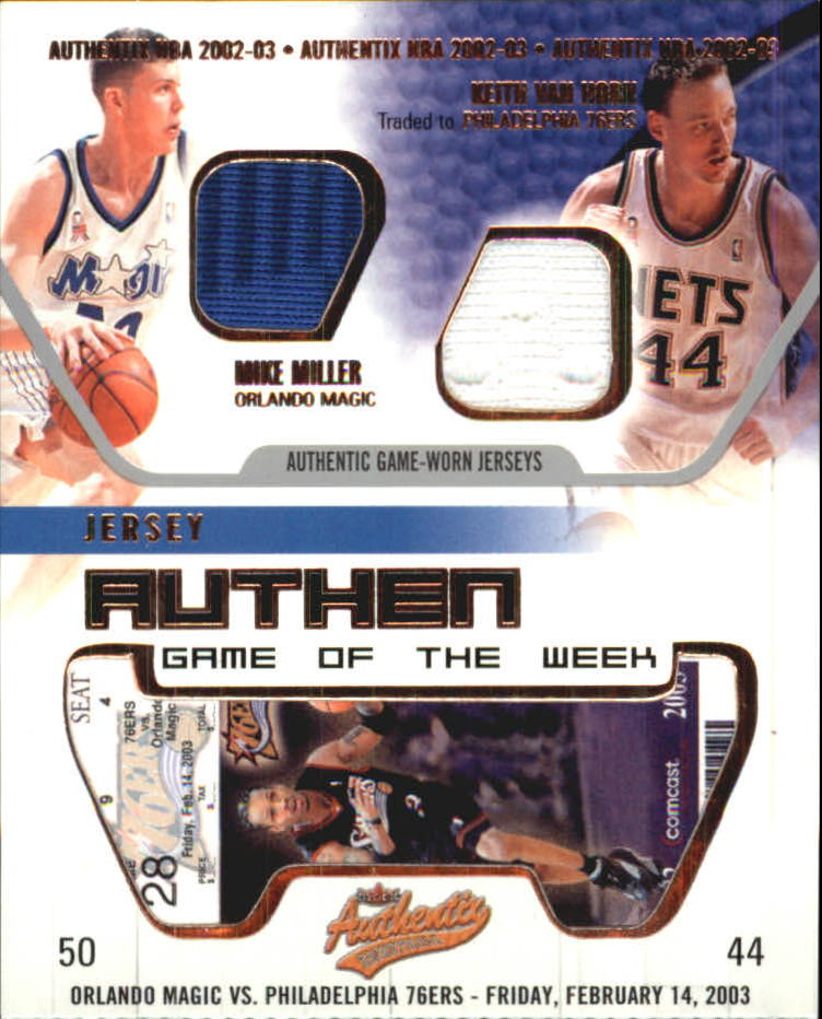 2002-03 Fleer Authentix Jersey Authentix Game of the Week #14 Mike Miller/Keith Van Horn