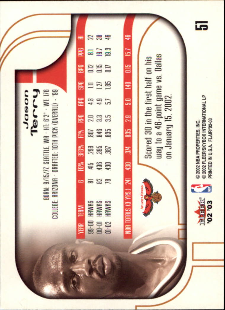 B0888- 2002-03 Flair Basketball Cards 1-120 +Inserts -You Pick- 15+ FREE US SHIP - Picture 85 of 164