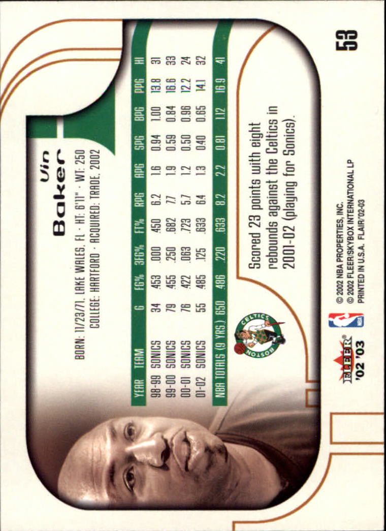 B0888- 2002-03 Flair Basketball Cards 1-120 +Inserts -You Pick- 15+ FREE US SHIP - Picture 89 of 164