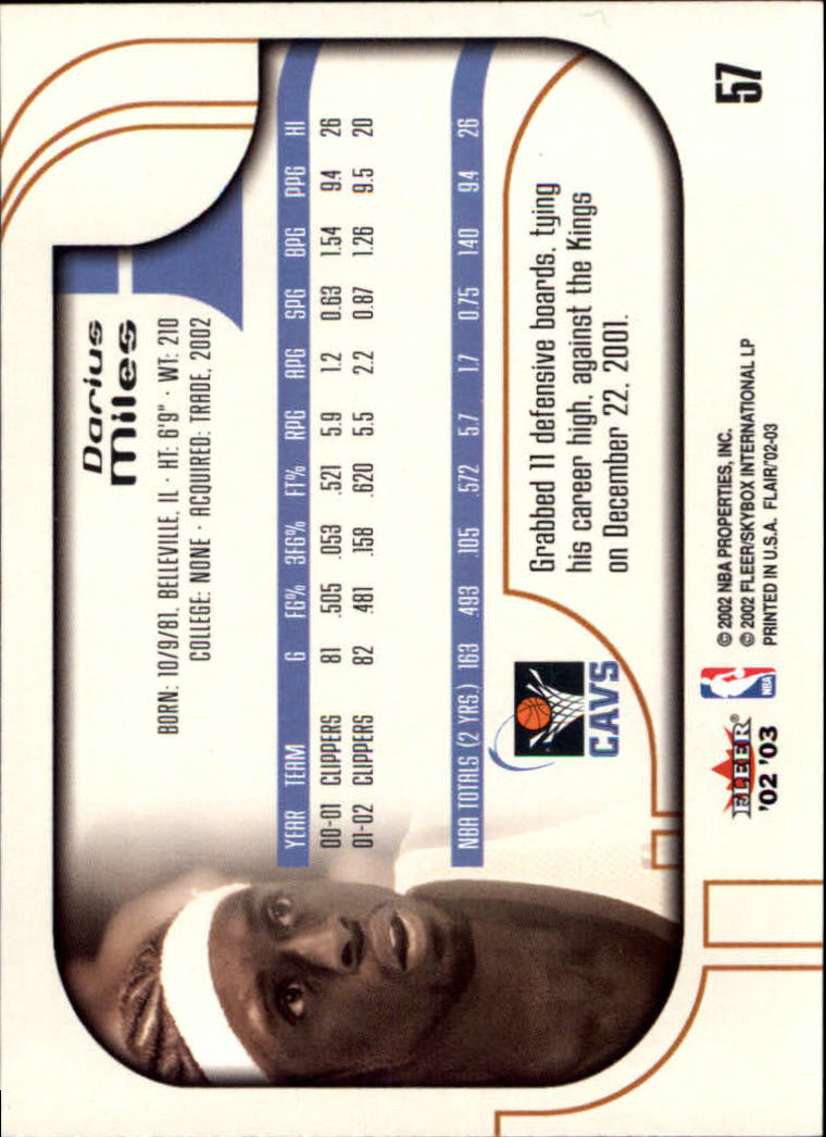 B0888- 2002-03 Flair Basketball Cards 1-120 +Inserts -You Pick- 15+ FREE US SHIP - Picture 97 of 164