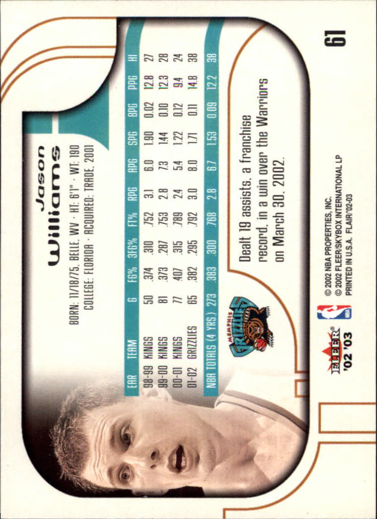 B0888- 2002-03 Flair Basketball Cards 1-120 +Inserts -You Pick- 15+ FREE US SHIP - Picture 103 of 164