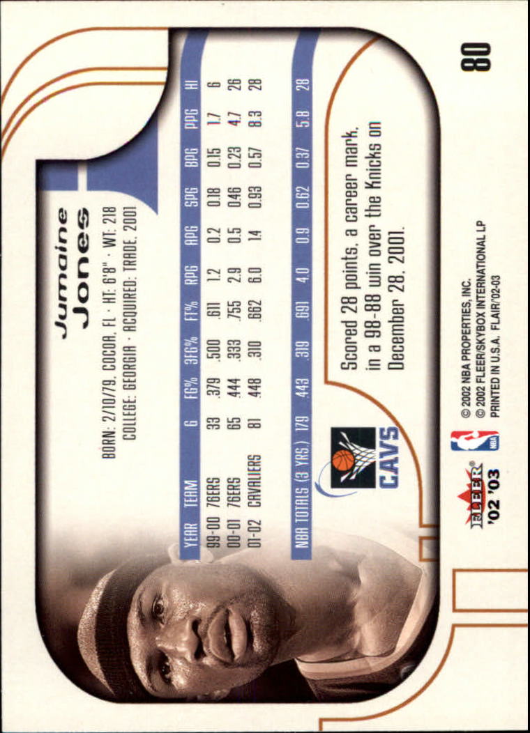 B0888- 2002-03 Flair Basketball Cards 1-120 +Inserts -You Pick- 15+ FREE US SHIP - Picture 136 of 164