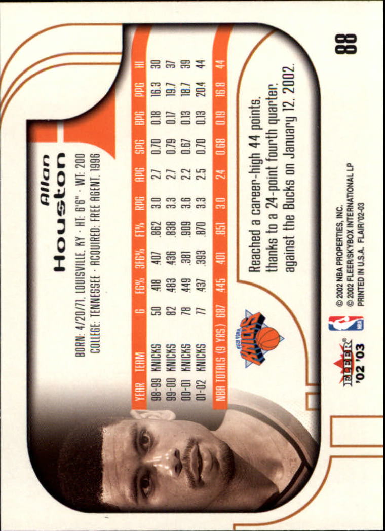 B0888- 2002-03 Flair Basketball Cards 1-120 +Inserts -You Pick- 15+ FREE US SHIP - Picture 148 of 164