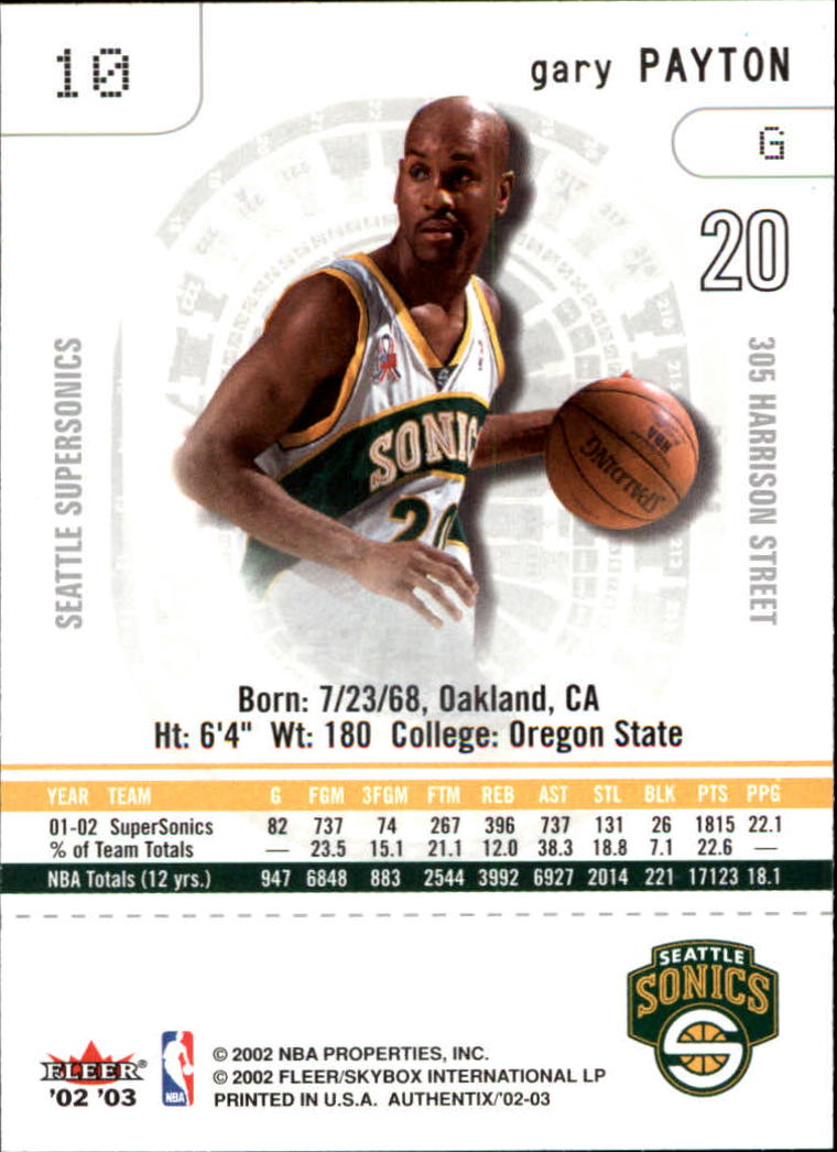 Gary Payton cards (1991-2022) Sonics Heat Lakers Bucks - You Choose - Picture 165 of 258