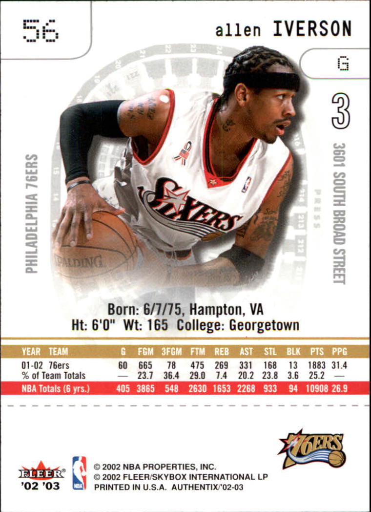 Allen Iverson cards (1997-2021) 76ers Nuggets - You Choose - Bild 121 von 228