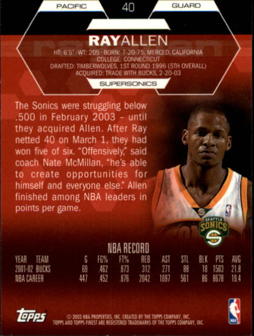 Ray Allen cards (1997-2021) Bucks Celtics Sonics Heat - Picture 143 of 349