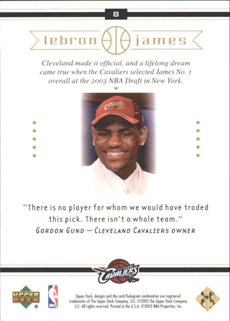 2003 Upper Deck LeBron James Box Set #8 LeBron James/The Cavs Get Their Man back image