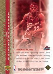 2003-04 Upper Deck Phenomenal Beginning LeBron James Gold #11 LeBron James/James builds up back image