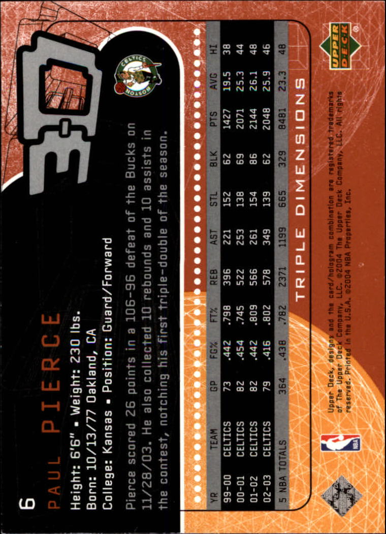 A7096- 2003-04 Upper Deck Triple Dimensions 1-90 You Pick- 15+ FREE US SHIP - Picture 13 of 160