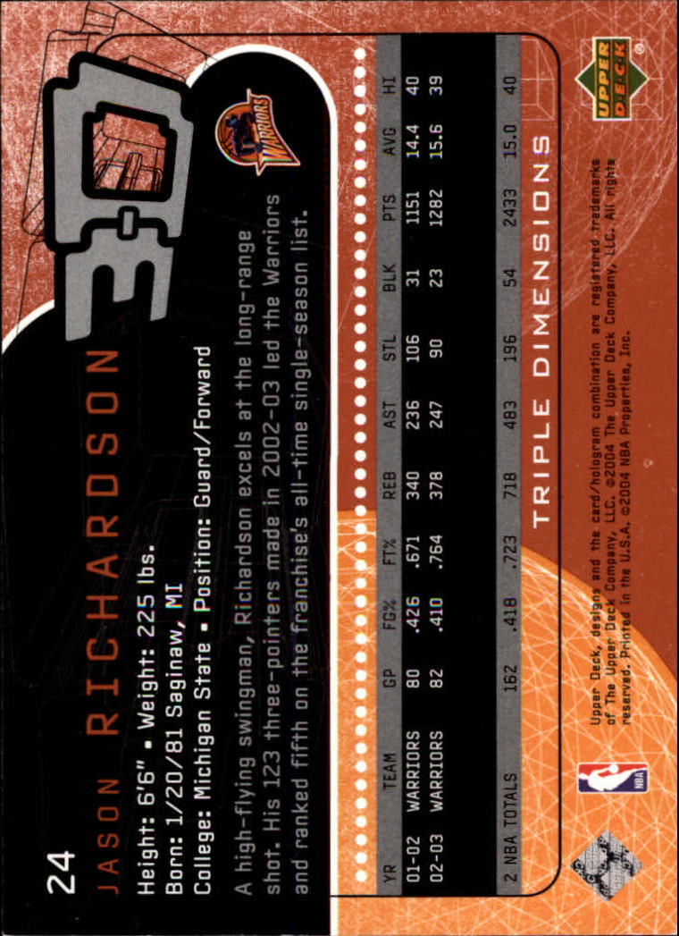 A7096- 2003-04 Upper Deck Triple Dimensions 1-90 You Pick- 15+ FREE US SHIP - Picture 47 of 160