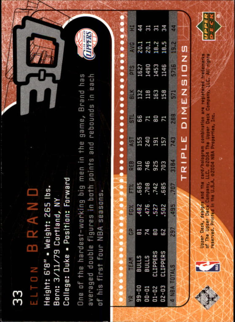 A7096- 2003-04 Upper Deck Triple Dimensions 1-90 You Pick- 15+ FREE US SHIP - Picture 65 of 160