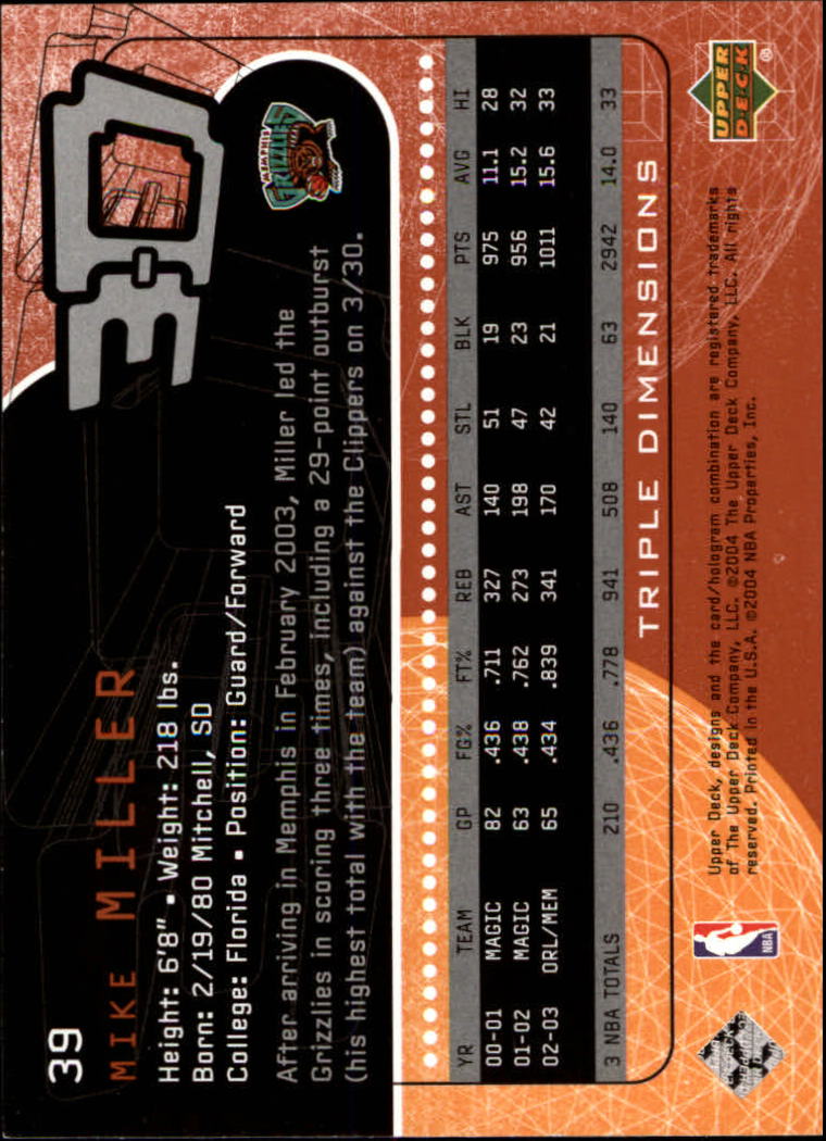 A7096- 2003-04 Upper Deck Triple Dimensions 1-90 You Pick- 15+ FREE US SHIP - Picture 73 of 160