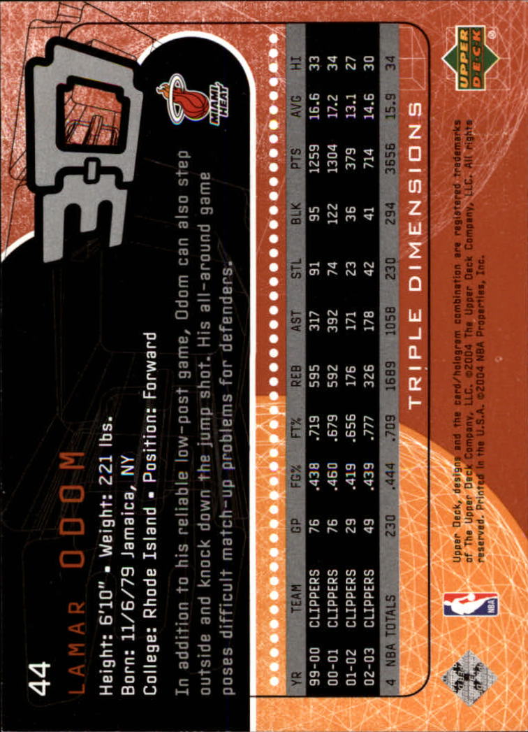A7096- 2003-04 Upper Deck Triple Dimensions 1-90 You Pick- 15+ FREE US SHIP - Picture 83 of 160