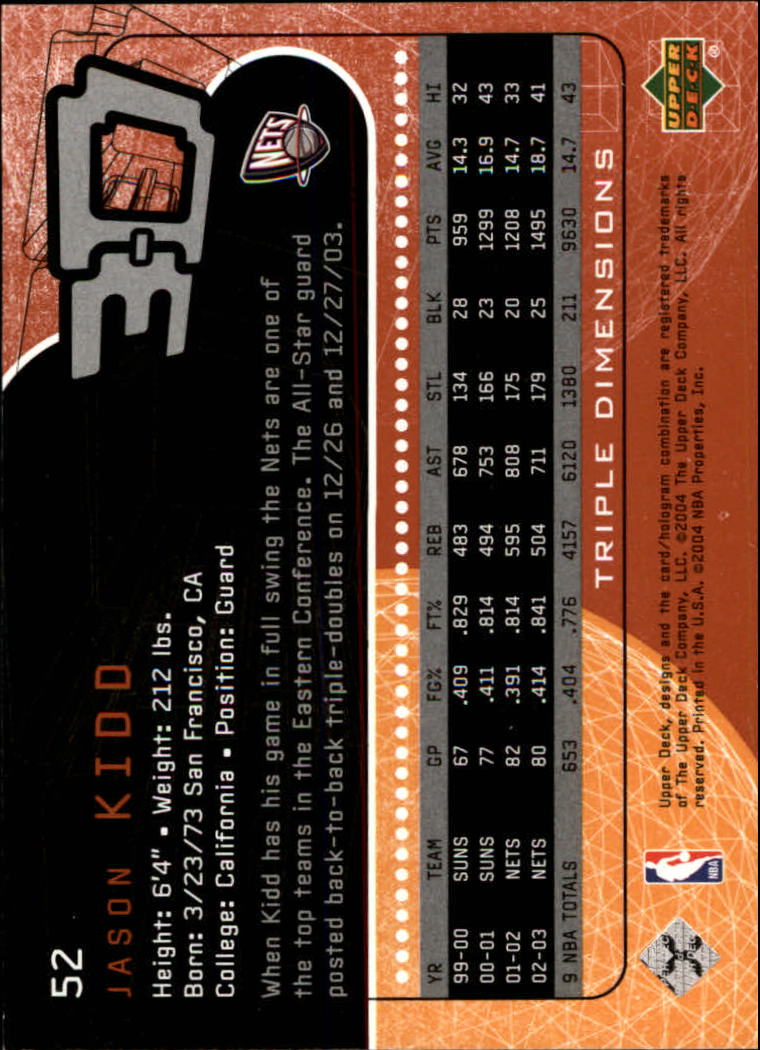 A7096- 2003-04 Upper Deck Triple Dimensions 1-90 You Pick- 15+ FREE US SHIP - Picture 99 of 160