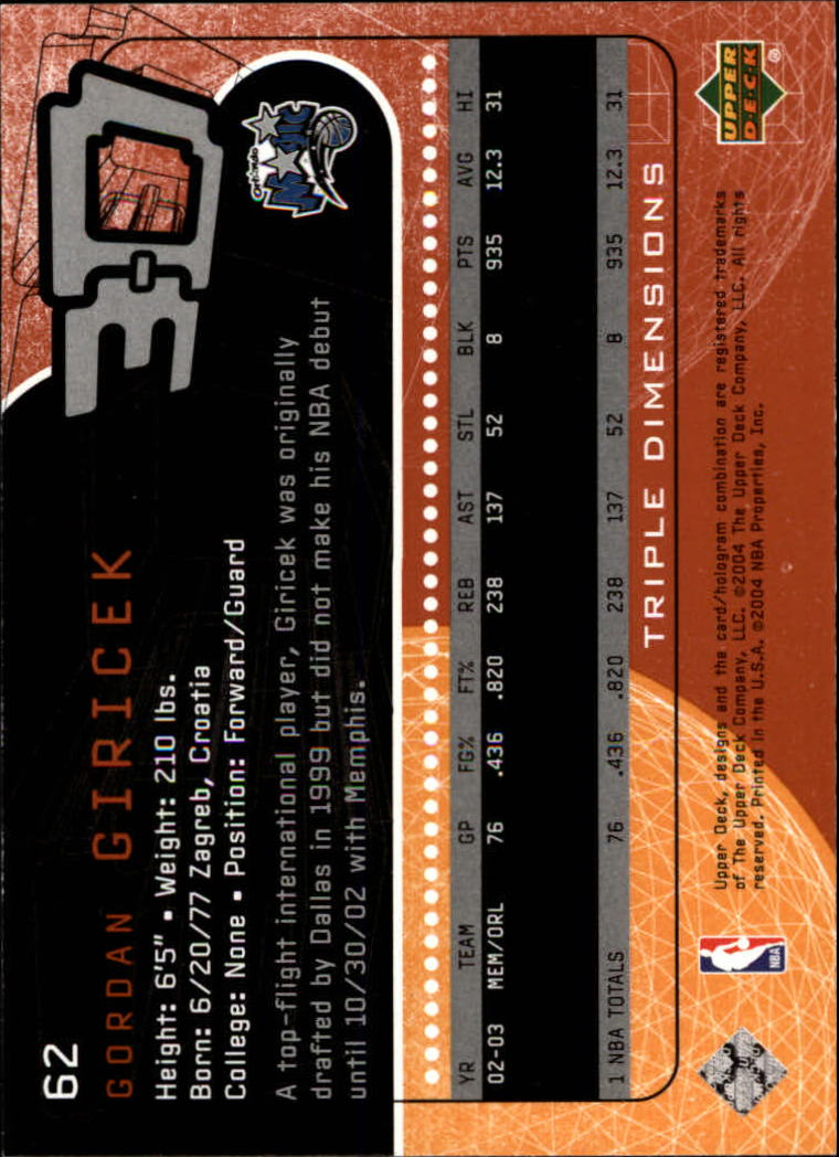A7096- 2003-04 Upper Deck Triple Dimensions 1-90 You Pick- 15+ FREE US SHIP - Picture 119 of 160