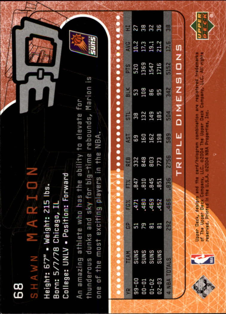 A7096- 2003-04 Upper Deck Triple Dimensions 1-90 You Pick- 15+ FREE US SHIP - Picture 127 of 160