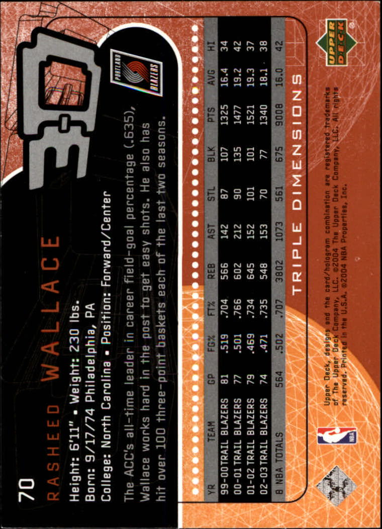 A7096- 2003-04 Upper Deck Triple Dimensions 1-90 You Pick- 15+ FREE US SHIP - Picture 131 of 160