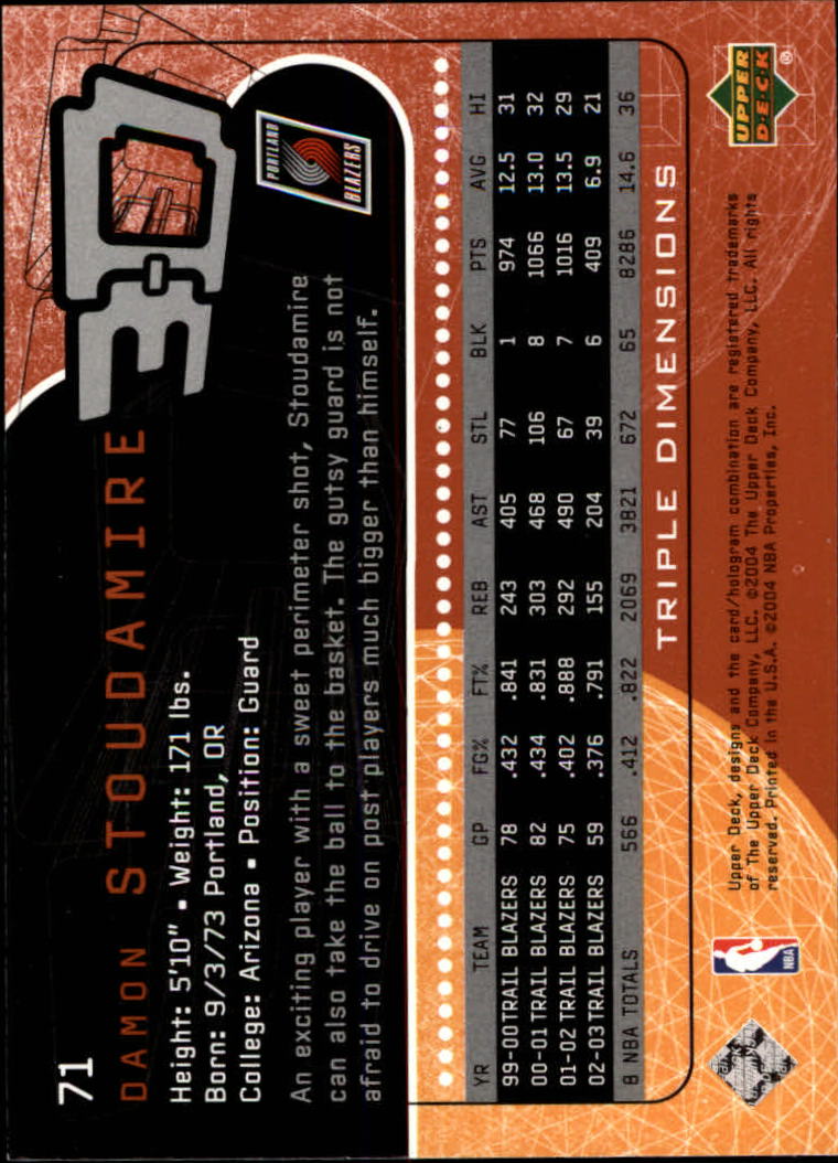 A7096- 2003-04 Upper Deck Triple Dimensions 1-90 You Pick- 15+ FREE US SHIP - Picture 133 of 160