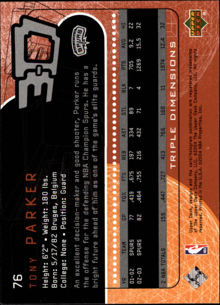 A7096- 2003-04 Upper Deck Triple Dimensions 1-90 You Pick- 15+ FREE US SHIP - Picture 143 of 160