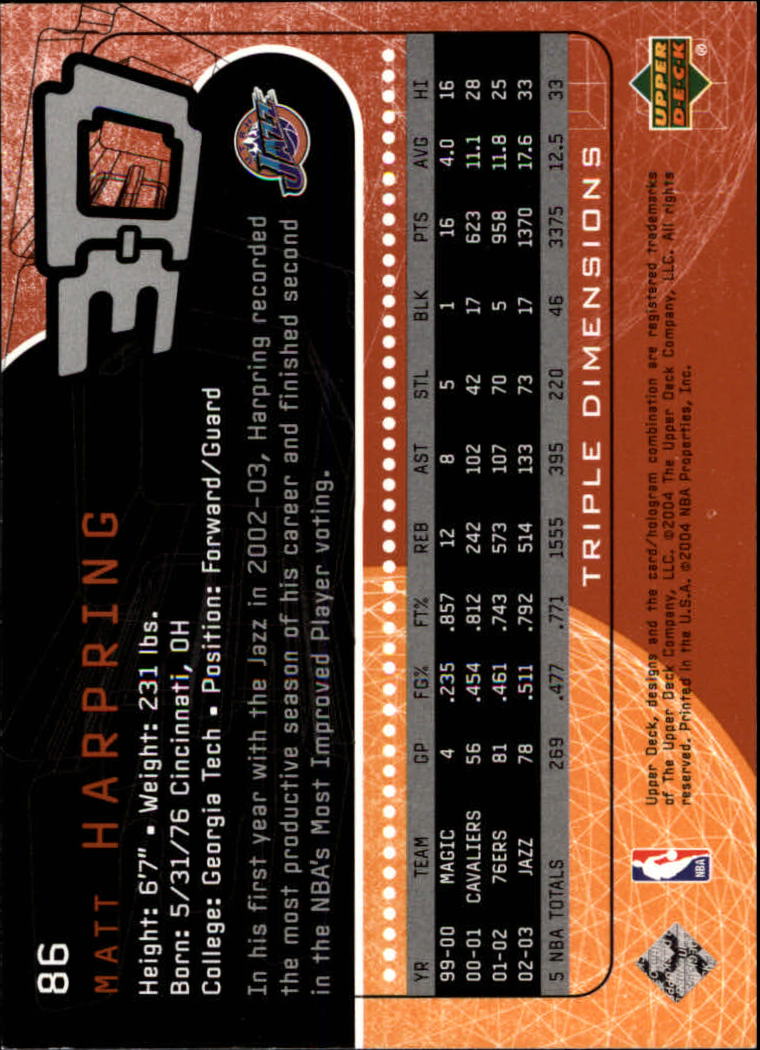 A7096- 2003-04 Upper Deck Triple Dimensions 1-90 You Pick- 15+ FREE US SHIP - Picture 153 of 160