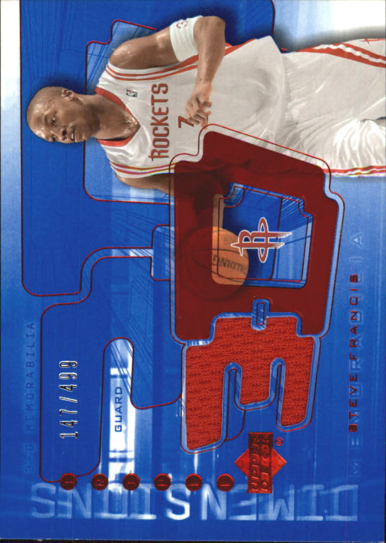 2003-04 Upper Deck Triple Dimensions 3-D Shooting Shirts #S20 Steve Francis