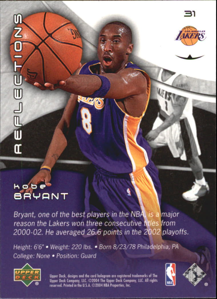 2003-04 Upper Deck Triple Dimensions Reflections #31 Kobe Bryant back image