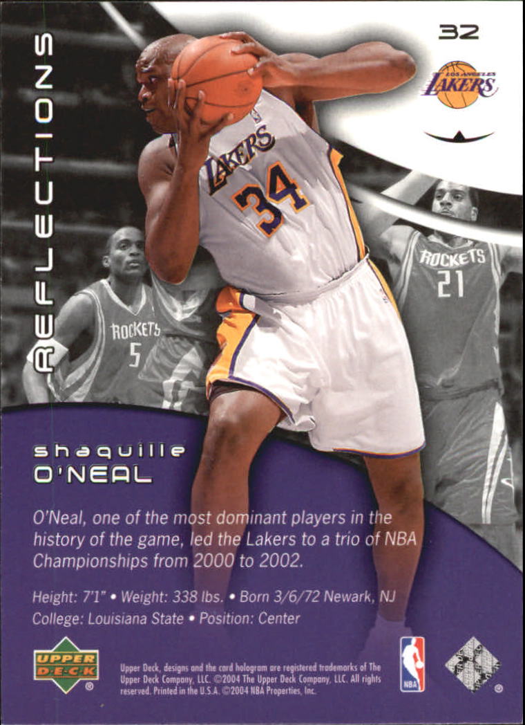 2003-04 Upper Deck Triple Dimensions Reflections #32 Shaquille O'Neal back image