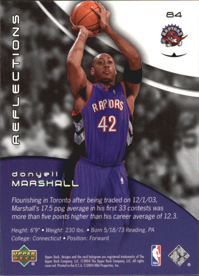 2003-04 Upper Deck Triple Dimensions Reflections #84 Donyell Marshall back image