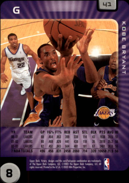 2003-04 Upper Deck Victory #41 Kobe Bryant back image
