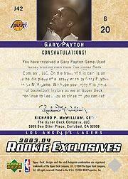 2003-04 Upper Deck Rookie Exclusives Jerseys Variation #J42 Gary Payton back image