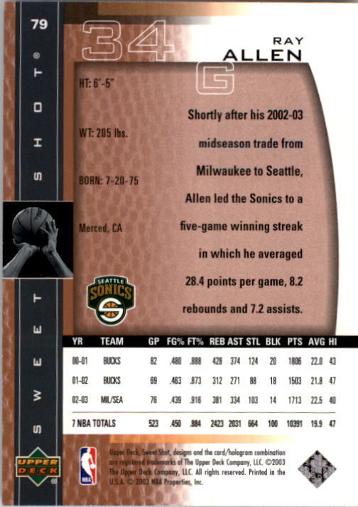 Ray Allen cards (1997-2021) Bucks Celtics Sonics Heat - Picture 199 of 349