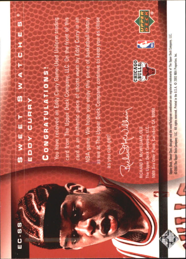 2003-04 Sweet Shot Sweet Swatches #ECSS Eddy Curry back image