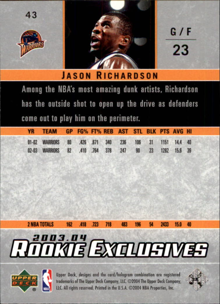 B2293- 2003-04 Upper Deck Rookie Exclusives Bk -You Pick- 15+ FREE US SHIP - Picture 73 of 103