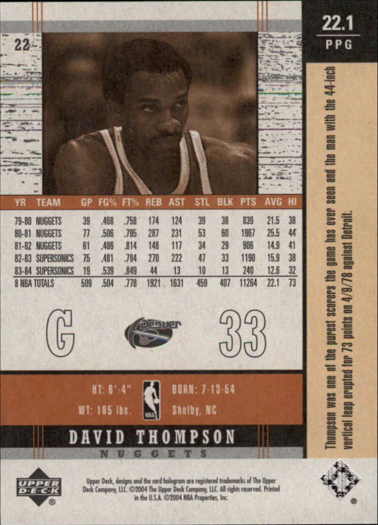 2003-04 Upper Deck Legends Throwback Basketball (Pick Card From List) C110 04-24 - Picture 27 of 127